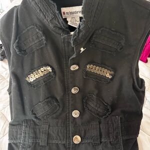 No Boundaries women’s Black Vest with Silver Details